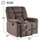 EBELLO Manual Recliner Chair for Adults with Soft Padded Headrest and Backrest, Overstuffed Single Recliner Sofa Chair for Living Room, Dark Brown