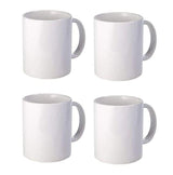BLUE RIBBON White Sublimation Plain Blank Coffee Mug Made of Ceramic - 11 oz - Comes with Gift Box and Foam Supports (PACK OF 4) BLUE RIBBON