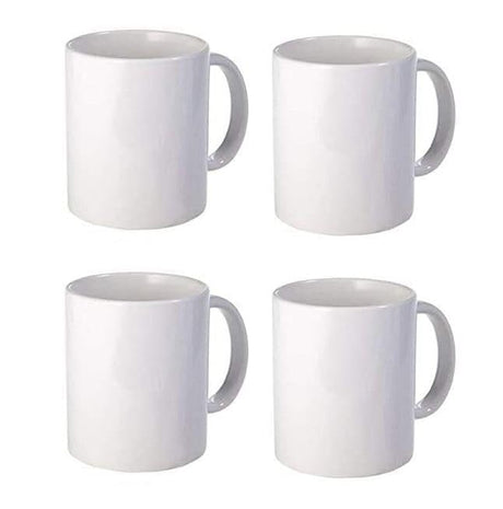 BLUE RIBBON White Sublimation Plain Blank Coffee Mug Made of Ceramic - 11 oz - Comes with Gift Box and Foam Supports (PACK OF 4) BLUE RIBBON