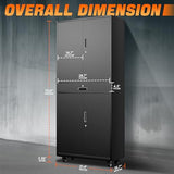 CAAP DRIVEN Rolling Metal Storage Cabinet, 73" Garage Cabinet with One Drawer & Adjustable Shelving, Heavy-Duty, Lockable Cabinet for Garages, Offices, Homes CAAP-TOLS-GSC73-BK CAAP DRIVEN