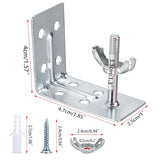 Sumnacon Shade L Brackets 8 Pcs Mounting L Bracket with Wingnut for Woven Wood Bamboo Roman Shade Metal L Shade Brackets for Inside,Ceiling or Wall Mount Silver L Blind Brackets for Home Sumnacon