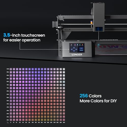LONGER RAY5 Laser Engraver 20000mW Laser Cutter 130W CNC Laser Cutter with 3.5"Touch Screen Laser Engraving Machine DIY Engraver Tool for Metal Glass Wood Leather Laser Class ii Longer