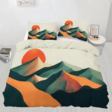 YFIOYI Mountains Duvet Cover Sets, Minimalist Bedding Set, Warm Ultra Soft Microfiber 3 Piece Bedding Set, with Zipper（Long Single） YFIOYI