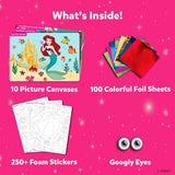 Skillmatics Foil Fun - Disney Princess, Mess-Free Art & Craft Kits for Kids, DIY Creative Activity, Travel Toys, Perfect Gifts for Fans of Moana, Cinderella, Ariel, Jasmine, Ages 4, 5, 6, 7, 8, 9 Skillmatics