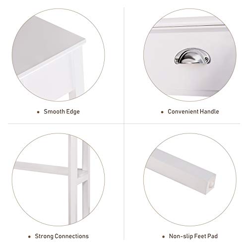 Giantex with One Drawer and One Storage Shelf, White Finish Giantex