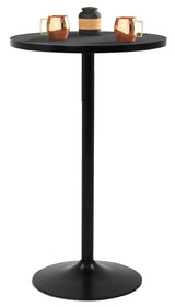 40-Inch High Top Round Bar Table with Metal Base - Sturdy Small Bistro Drink Table for Home & Kitchen Spaces BORGEBY