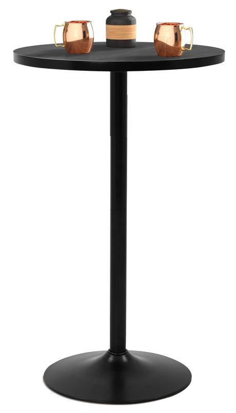 40-Inch High Top Round Bar Table with Metal Base - Sturdy Small Bistro Drink Table for Home & Kitchen Spaces BORGEBY