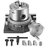 VEVOR Rotary Table for Milling Machines, 4''/ 100 mm, Horizontal Vertical Model Precision Milling Rotary Table, with 3.1''/80 mm 3-Jaw Chuck M10 T-Bolts Nuts, for Milling Engineering Indexing Tools VEVOR