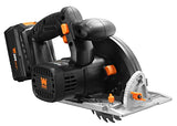 WEN Cordless Circular Saw, 6.5-Inch Blade with 20V Max 4.0 Ah Lithium-Ion Battery and Charger (20625) WEN