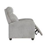 Lexicon Corduroy Pushback Recliner Chair Armchair Push Back Recliner, Solid Wood Frame and Metal Base, Easy Assembly Small Soft Single Sofa Accent Chair for Living Room/Office/Apartment, Light Grey
