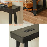 BOYUANH Narrow Small Entryway Console Table with Charging Station, Outlets&Ports, 36 Inch Thin High Tall Sofa Table for Entry Hallway, Living Room, Foyer, Behind Couch, Thick Metal Frame, Black BOYUANH