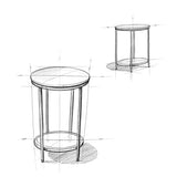 SIMPLIHOME Jenna Contemporary 18 inch Wide Metal Round Accent Side Table in Natural, End, Bedside Table and Nightstand, for the Living Room and Bedroom SIMPLIHOME