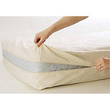 100% Cotton Natural Fleetwood Cotton Mattress Cover, Twin Size, with Zipper Gilbins