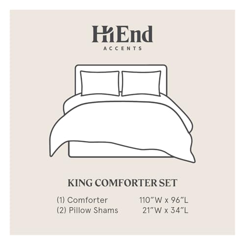 HiEnd Accents Amelia Western Bedding 3 Piece King Size Comforter Set, Black and Off-White Southwestern Aztec Geometric Pattern, Rustic Jacquard Comforter Set with Pillow Shams