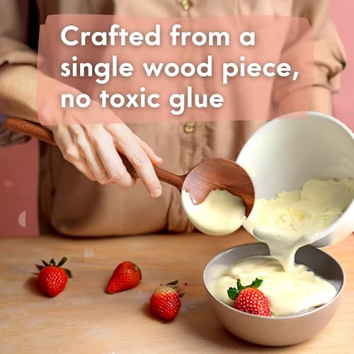 Ziruma 7-Piece Wooden Spoons for Cooking, Non Toxic Cooking Utensils Glue & Formaldehyde-Free, Comfort-Grip Acacia Wood Utensils, Non Scratch Wooden Utensil Set - Wooden Cooking Utensils