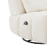 Watson & Whitely Oversized Power Recliner Chair for Adults, Swivel Rocker Recliner Chair with Lumbar Support, Ultra-Comfy Glider Recliner for Living Room Theater Seating Single Sofa, Cream