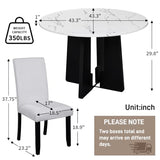 Merax 5-Piece Round Dining Table Set, Modern 4 Upholstered Chairs for Living,Kitchen Room, 43 Inch, Beige+White Merax