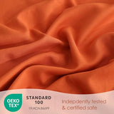 JSD Burnt Orange Queen Sheet Set with Side Pocket Corner Straps, 4 Piece Soft Microfiber Bed Sheets Extra Deep Pocket JSD
