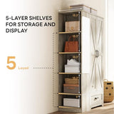 LIKIMIO Armoire Wardrobe Closet 70 Inches, Large Storage with Mirror, 2 Doors, Drawer, and Shelves, Modern Bedroom Freestanding Wooden Wardrobe Combination with Hanging Rail, Rustic Maple LIKIMIO