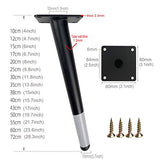 Black Gray Furniture Table Leg,Iron Round Tapered Sofa Legs,Slant Metal Cabinet Feet Furniture Leg Hardware,Replacement for Coffee Table Cupboard Chair,Height 10-72cm,4 Pack (72cm/28.3inch) (Black，gr WoodArtSupply