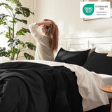 Litanika Black Twin/Twin XL Comforter Set, 2 Pieces Lightweight Solid Bedding Comforter Set, All Season Fluffy Bed Set (66x90In Comforter & 1 Pillowcase) Litanika