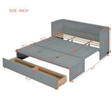Harper & Bright Designs Queen Murphy Bed with USB Charging Station and Large Drawer, Wooden Queen Size Bed Wall Bed with Storage, Cube Cabinet Bed for Home Office Guest Room Bedroom,Gray Harper & Bright Designs