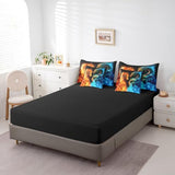 Feelyou Dragon Bedding Set 7 Piece Fire and Ice Dragon Couple King Comforter Set with Sheets for Kids Boys Girls Decor Wild Animal Bed in a Bag Safari Theme Bed Set Feelyou