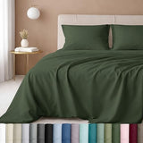 California Design Den 100% Cotton Twin Sheets Set - Luxury 600 Thread Count, Sateen Weave, Deep Pocket Twin Bed Sheets Cotton Set, Hotel Quality Bedding - Dark Olive Green California Design Den