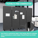 Soundproof Room Divider W/Wheels, 66in Office Dividers for Sound Proofing & Reducing, Sound Proof Dividers for Office Partitions Portable Temporary Wall Acoustic Wall Divider (Cool Grey, 4 Panel) YASRKML