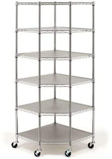 COLIBROX Heavy Duty Wire Steel 6-Tier Corner Shelf Garage Storage Shelving Rack COLIBROX