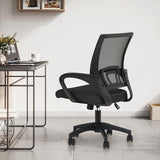 MoNiBloom Mesh Office Chair, Ergonomic Computer Chair for Adults, Rolling Swivel Mid-Back Desk Chair with Lumbar Support, Comfy Armrest for Home Office, Gaming, Black MoNiBloom