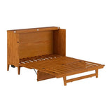 AFI, Santa Fe Queen Murphy Bed Chest with 6" Mattress & Built-in USB Charger, Light Toffee AFI