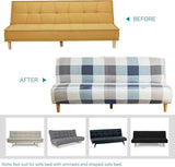 ele ELEOPTION Armless Sofa Bed Cover Stretch Slipcover Folding Couch Cover Futon Covers Full Size Furniture Protector Grid Print Color ele ELEOPTION