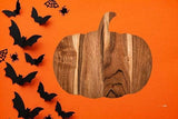 Halloween Pumpkin Shaped Wood Cutting Board for kitchen Decoration, Gothic Cutting Boards with Handle, Charcuterie Wooden Boards, Serving Platter (Pumpkin Board 12"L x 13"W) Affinity Decor