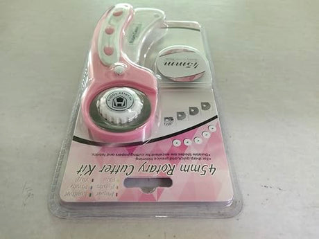 45mm Rotary Cutter with 5pcs Extra Blades, Ergonomic Handle Rolling Cutter with Safety Lock for Fabric, Leather, Crafting, Sewing, Quilting, Fabric Rotary Cutter Perfect for Left & Right Hand(Pink) Headley Tools