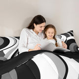 Gray Black White Spiral Twin Comforter Set for Adult Women Men Modern Swirls Stripes Abstract Bedding Set for Minimalists Boho Aesthetic Geometric Bed Sets Graffiti Art Lines Quilt Sets Erosebridal
