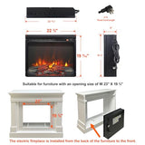 Innoflame 23" Electric Fireplace, Realistic Flame & Logs, Adjustable Thermostat & Flame Brightness, Fireplace Insert with Remote, 8H Timer, Overheating Protection, 1400W (23" X 19 3/4") Innoflame
