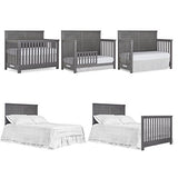 Evolur Belmar Flat 5-in-1 Convertible Crib in Rustic Grey, Features 3 Mattress Height Settings, Greenguard Gold Certified, Made of Kiln-Dried Hardwood Evolur