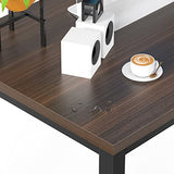 NSdirect Large Office Desk for Home Office, Large 63” Computer Desk Table, Wide Writing Study Desk for 2 Person, Metal Sturdy Frame Thicker Steel Legs, Black Chocolate NSdirect