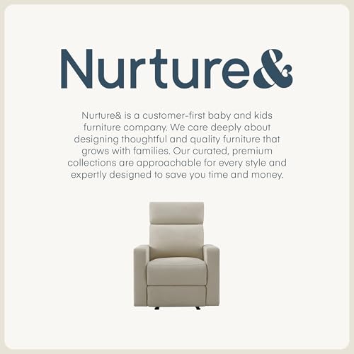 Nurture& The Glider Premium Power Recliner Nursery Glider Chair with Adjustable Head Support | Designed with a Thoughtful Combination of Function and Comfort | Built-in USB Charger (Ivory)