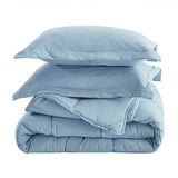 HIG Pre Washed Down Alternative Comforter Set Twin - Reversible Chic Quilt Design - Box Stitched with 4 Corner Tabs - Lightweight for All Season - Blue Duvet Comforter with 2 Pillow Shams HIG