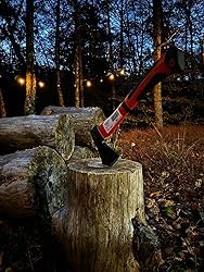 Edward Tools Wood Axe - Heavy Duty Small Camp Hatchet with Sheath - for Splitting Wood, Kindling - Forged Steel Blade with No Slip Handle - Throwing Hatchet and Axe Edward Tools
