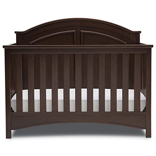 Delta Children Perry 6-in-1 Convertible Crib - Greenguard Gold Certified, Walnut Espresso - WoodArtSupply