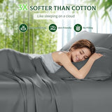SONORO KATE 100% Viscose Derived from Bamboo_, Extra Deep Pocket up to 18"-24",Ultra Soft & Cooling Sheets for Hot Sleepers, Hotel Luxury Silky Bed Sheets (Dark Grey,Queen) SONORO KATE