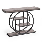 Little Tree Console Table, 4-Tier Entryway Table Behind Couch Table, 41.3-Inch Farmhouse Sofa Table for Living Room, Foyer Hallway Table for Entrance, Grey and Black LITTLE TREE