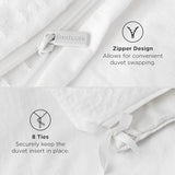 Bedsure Luxury Waffle Duvet Cover Queen Size - Textured Duvet Cover Set, Soft, Breathable Bedding Set (90"x90") with 2 Pillow Shams for All Season, Pure White, Comforter Not Included Bedsure