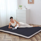 Meulbaty Full Size Futon Mattress - Extra Thick Foldable Japanese Floor Mattress - Memory Foam Sleeping Pad for Adults - Tatami Mat Suitable for Camping & Guest - Black(80" L x 54" W x 4" Th) Meulbaty