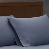 London Fog Garment Washed Solid Sheet Set Blue Microfiber 4-Piece Queen Sheet Set, Solid Themed, Deep Pocket, Adult and Teen, Oeko-TEX Certified LONDON FOG