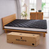 MAXYOYO 6" Extra Thick Futon Mattress Floor Mattress, Twin Size Diamond Pattern Japanese Tatami Pad Roll Up Mat for Adults, Guest, Black MAXYOYO
