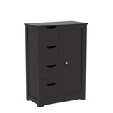Yaheetech Espresso Wooden Bathroom Storage Cabinet with 4 Drawers and Cupboard Yaheetech
